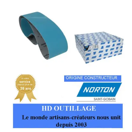 10 bandes abrasives 150x2000mm Gr40 Norton R895