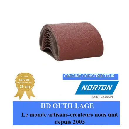 10 bandes abrasives 200x750mm Gr120 Norton R230