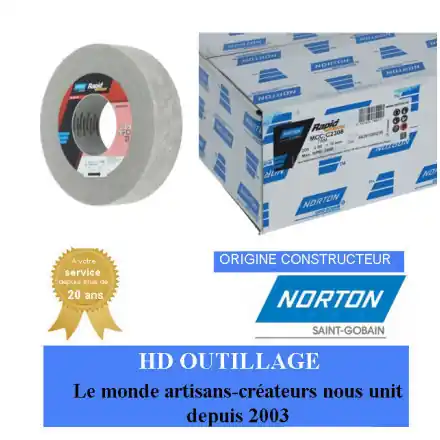 2 roues convolute Norton Ser-1000 Long Life 203.2x50.8x76.2mm grain moyen Brun clair