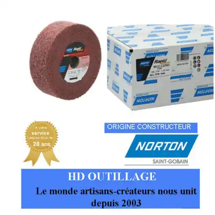 2 roues convolute Norton 152.4x50.8x25.4mm grain moyen Rouge
