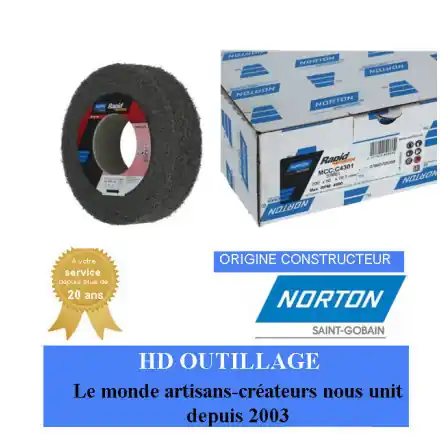Roue convolute Norton Clean & Finish 200x50x76.2mm grain moyen Gris