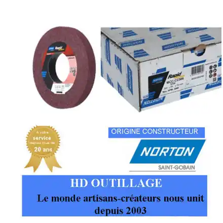 3 roues convolute Norton Series - 4000 203.2x25.4x76.2mm grain moyen Brun