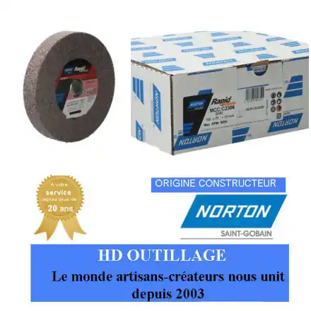 3 roues convolute Norton Series - 4000 152.4x25.4x25.4mm grain moyen Brun
