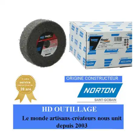 2 roues convolute Norton Clean & Finish 152.4x50.8x25.4mm grain moyen Gris
