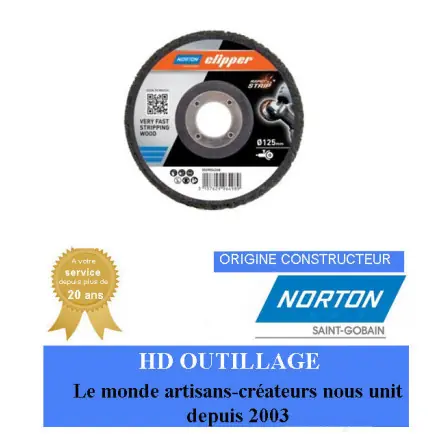 5 disques non tissé Norton 115x22.3mm gros grain Brun