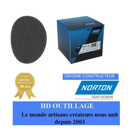 10 disques non tissé Norton 150 grain ultra fin Gris