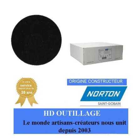 5 disques non tissé Norton 406.4x82.55mm grain fin Noir