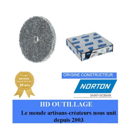 20 roues d‘ébavurage unitized 50.8x6.35x6.35mm Fin Gris Norton Nex