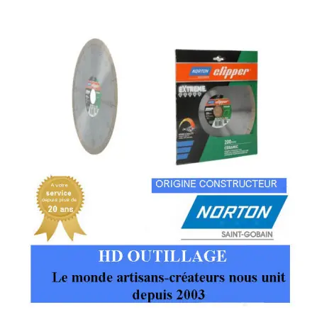 Disque diamant 200x25.4mm Norton Clipper EXTREME CERAMIC