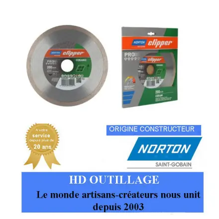 Disque diamant 200x30mm Norton Clipper PRO CERAMIC