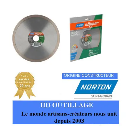 Disque diamant 200x25.4mm Norton Clipper PRO CERAMIC