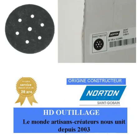 20 roues d‘ébavurage unitized 127x6.35x22.225mm Fin Gris Norton Nex