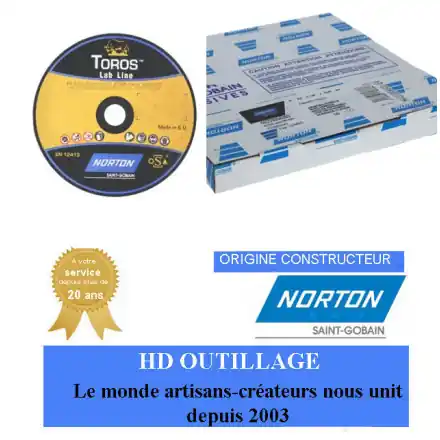 10 disques plat de tronçonnage non-renforcées Norton TOROS 250x1.6x32mm grain 70