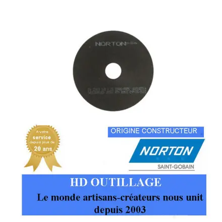 25 disques de tronçonnage non-renforcées 100x1x20mm Gr80 Norton NRCO