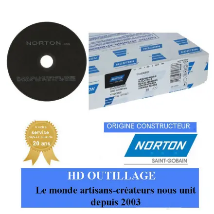 25 disques de tronçonnage non-renforcées 200x1.6x32mm Gr60 Norton NRCO
