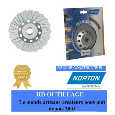 Plateaux de surfaçage 125x22.23mm Norton Clipper CG TURBO