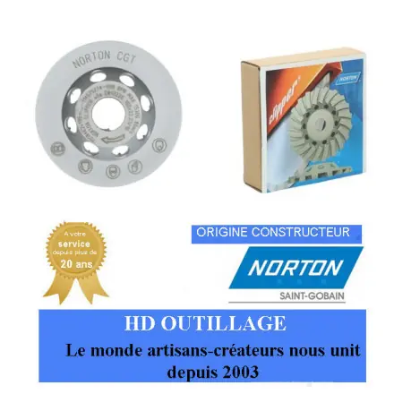 Plateaux de surfaçage 100x22.23mm Norton Clipper CG TURBO