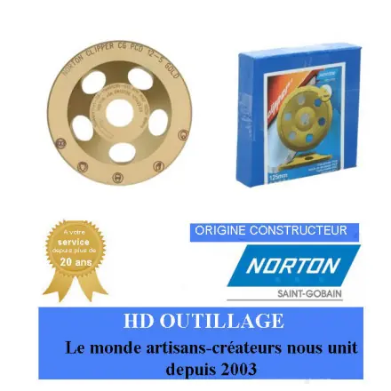 Plateaux de surfaçage 125x22.23mm Norton Clipper CLASSIC CG PCD