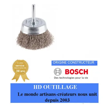 Brosse boisseau PRO Stainless Steel clean, emmanchement droit, 60 x 0,3 mm Bosch