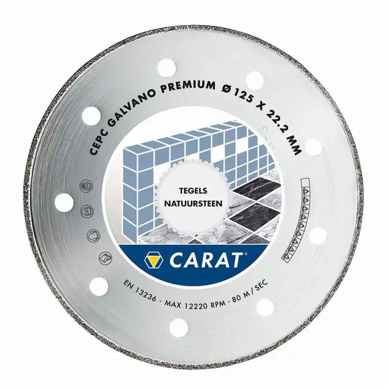 Carat CEPC125300 Lame de scie diamantée GALVANO PREMIUM 125x22.2MM, TYPE CEPC
