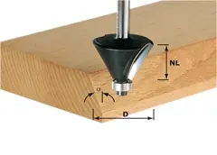 Festool Accessoires 491132 Fraise à chanfreiner HW S8 D25,7/25,7/15°