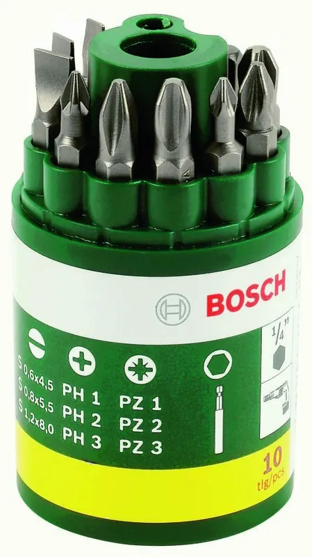 Bosch Vert Accessoires 2607019454 Jeu d‘‘embouts de tournevis 10 pièces
