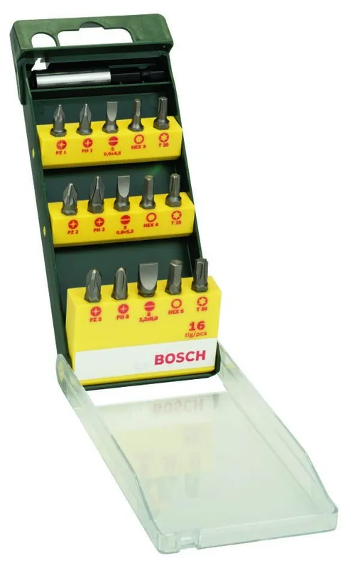 Bosch Vert Accessoires 2607019453 Jeu d‘‘embouts de tournevis 16 pièces