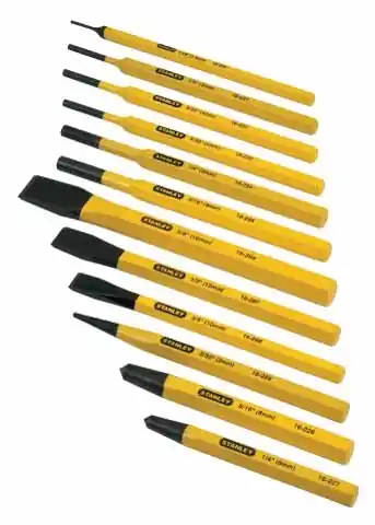 Stanley 4-18-299 Jeu de ciseaux à froid et de goujons 12 pcs.