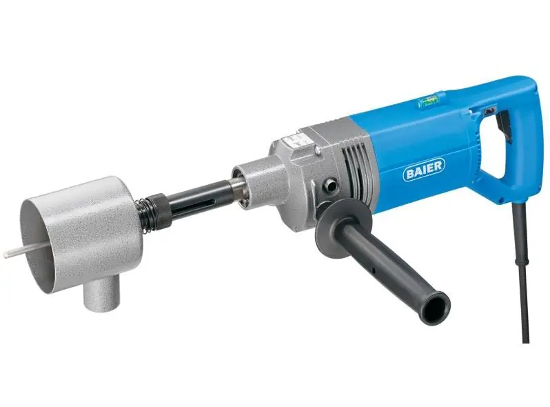 Baier 6000000765 BDB822A Carotteuse diamantée (sèche) 1400 Watts + adaptateur d‘extraction spécialement pour le perçage de boîtes