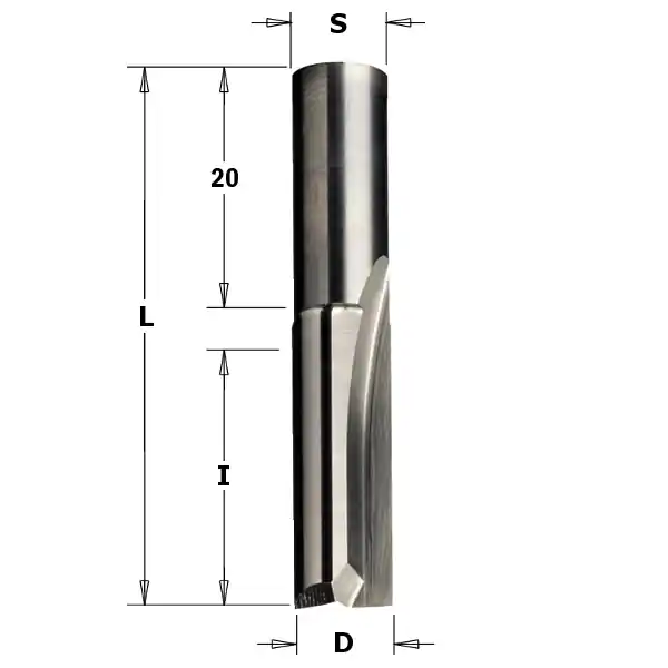 CMT 112.030.11 3 mm Fraise à défoncer, tige 9,5 x 20 mm