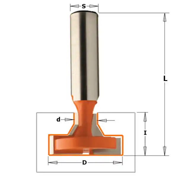 CMT 950.603.11 28 mm Fraise à rainurer en T - tige 12 mm