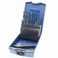 Bohrcraft 11001330025 KR13 Jeu de mèches métalliques HSS-R DIN 338 roulées 25 pièces en boîte ABS
