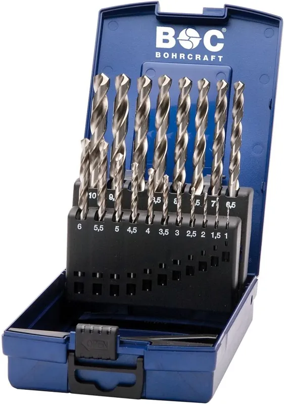 Bohrcraft 11201330019 Jeu de forets KG10 HSS-G ABS-Box /1-10x0,5/19-pcs