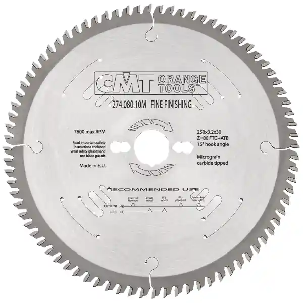 CMT 283.108.14M Lame de scie Universelle à dents trapézoïdales très fines 350 x 30 x 108D