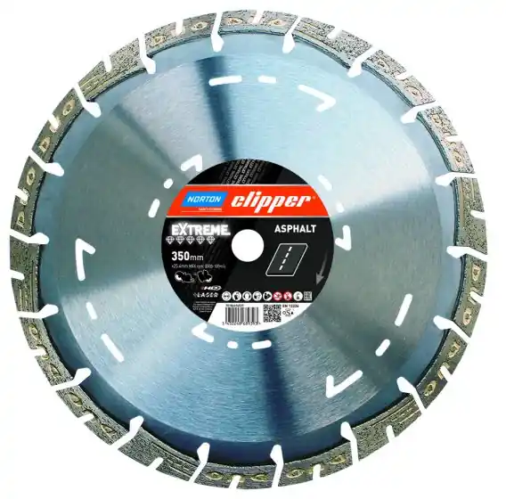 Norton Clipper 70184694913 Extreme Asphalt Lame de scie diamantée 500 x 25,4 mm Sec/Humide