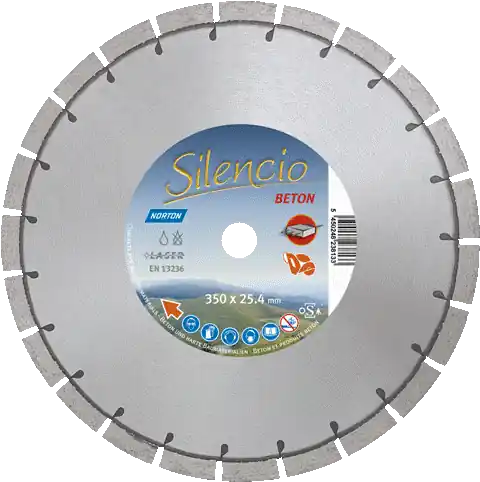 Norton Clipper 70184643510 Silencio Lame de scie diamantée silencieuse 400 x 25,4 mm