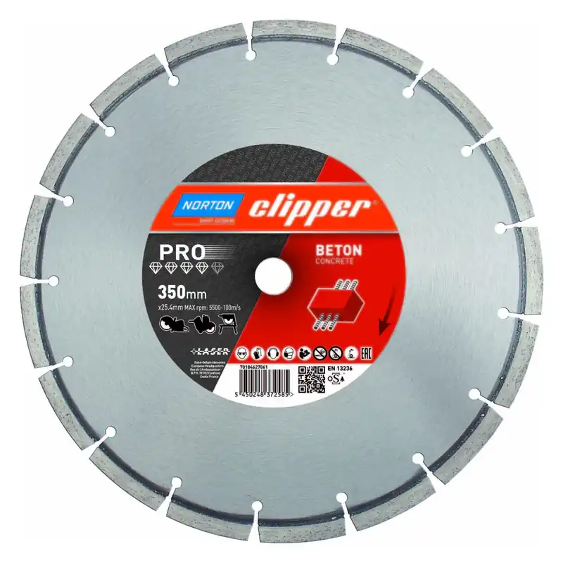 Norton Clipper 70184627064 Pro Concrete Lame de scie diamantée 500 x 25,4 mm