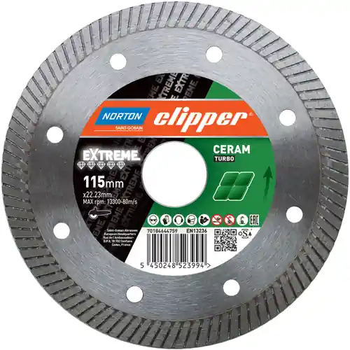 Norton Clipper 70184621970 Lame de scie Extreme Ceramic Turbo Diamond 180 x 22,23 mm