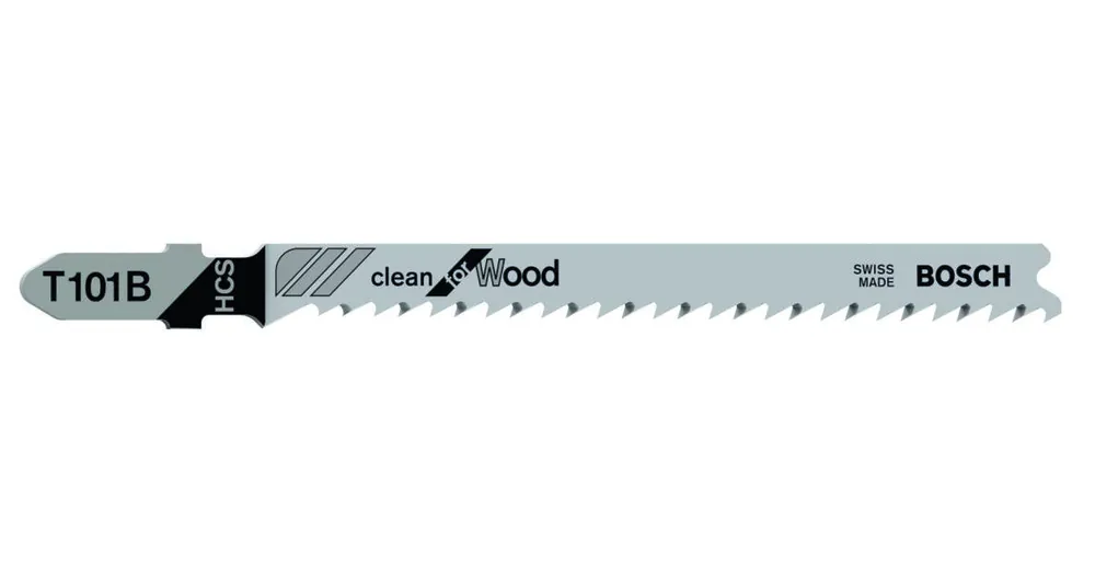 Bosch Bleu Accessoires 2608630030 T101B Lames de scie sauteuse T - Shank Par 5 Bois