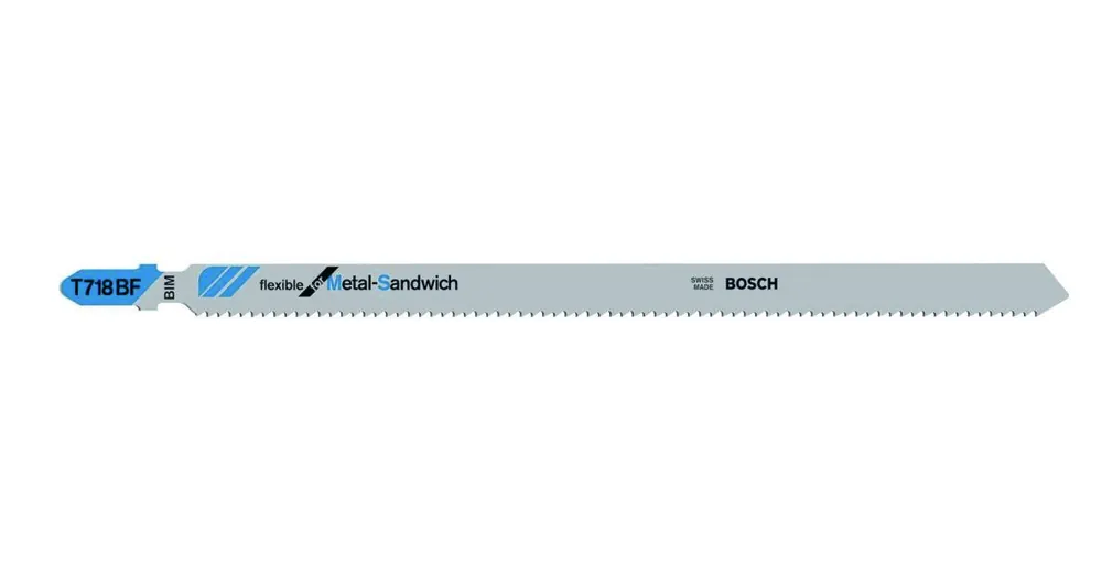 Bosch Bleu Accessoires 2608636335 T718BF Lames de scie sauteuse bi-métal à queue en T par 3 Métal-Sandwich