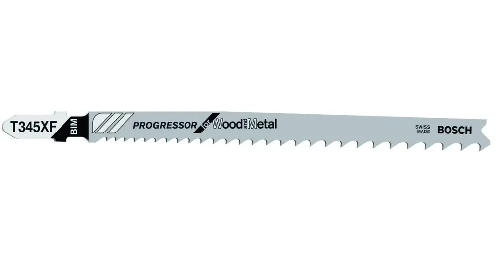 Bosch Bleu Accessoires 2608634994 T345XF Lames de scie sauteuse en T - tige par 5 Bois et métal