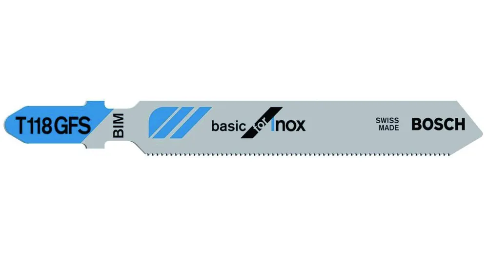 Bosch Bleu Accessoires 2608636496 T118GFS Lames de scie sauteuse en T - tige par 5 INOX