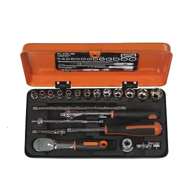 Bahco 6721NM Jeu de clés à douille 1/4" métrique 4-14 mm 21 pièces