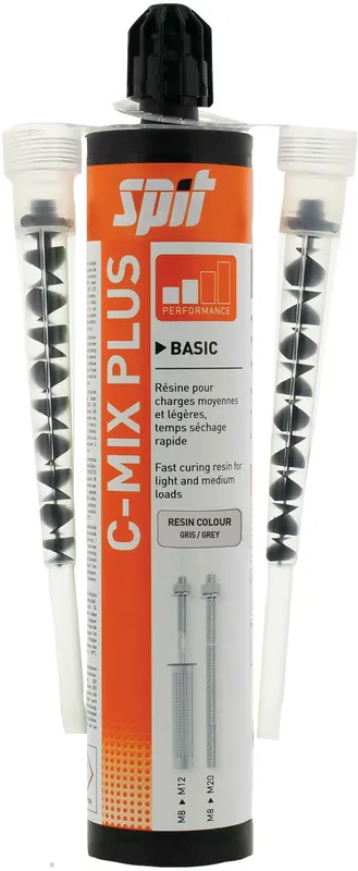 Spit Fixations 055866 CMix Plus 300 Cartouche d‘ancrage chimique + bec verseur