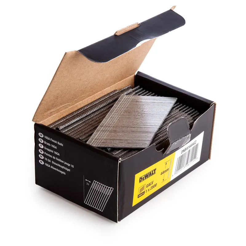 DeWalt Accessoires DNBA1663SZ Pointes 16 Gauge angle 20° INOX 2500 pièces 63 mm