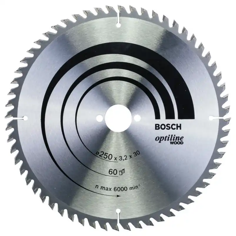 Bosch Bleu Accessoires 2608640729 Lame de scie circulaire 250 x 30 x 60T bois Optiline
