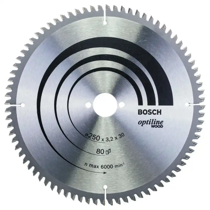 Bosch Bleu Accessoires 2608640645 Lame de scie circulaire 250 x 30 x 80T bois Optiline