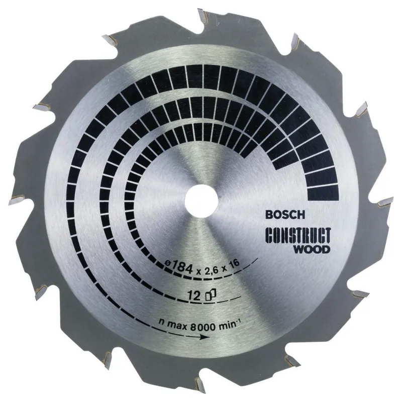 Bosch Bleu Accessoires 2608641200 Lame de scie circulaire 184 x 16 x 12T Bois de construction