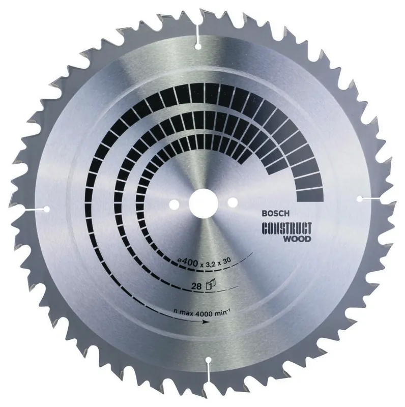 Bosch Bleu Accessoires 2608640703 Lame de scie circulaire 400 x 30 x 28T Bois de construction