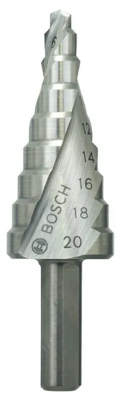Bosch Bleu Accessoires 2608597519 Forets étagés HSS 4-20 mm à queue 3 cannelures